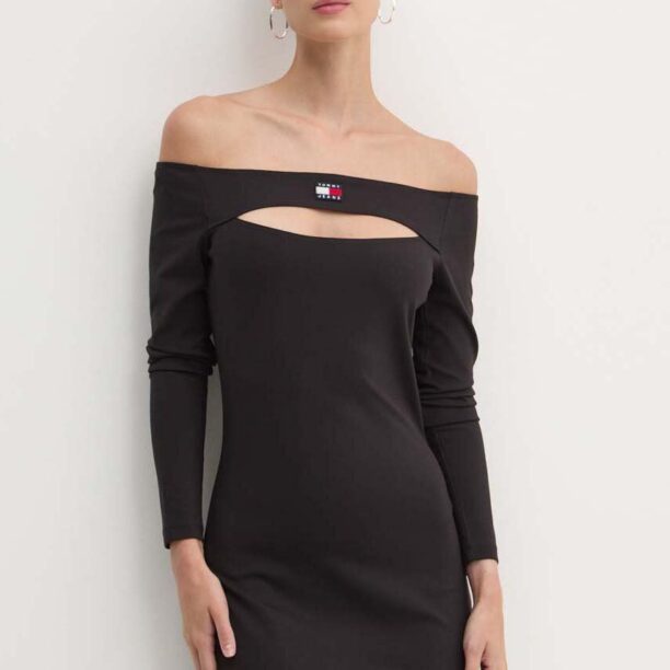 Tommy Jeans rochie culoarea negru