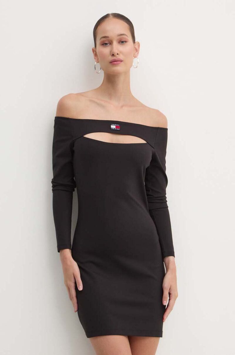 Tommy Jeans rochie culoarea negru