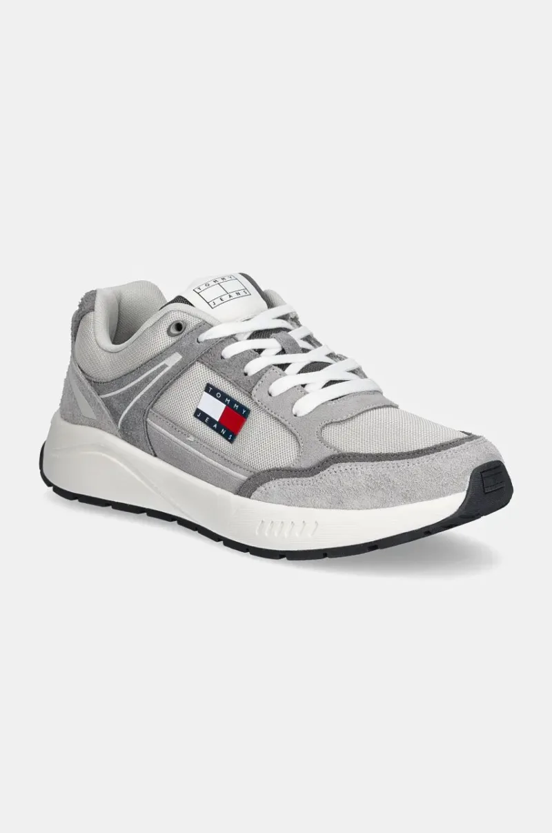 Tommy Jeans sneakers TJM RUNNER MIX MATERIAL culoarea gri