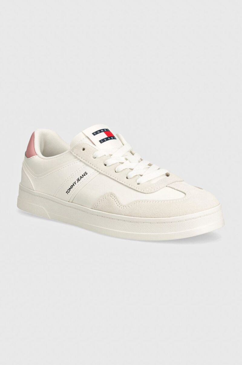 Tommy Jeans sneakers TJW COURT culoarea alb