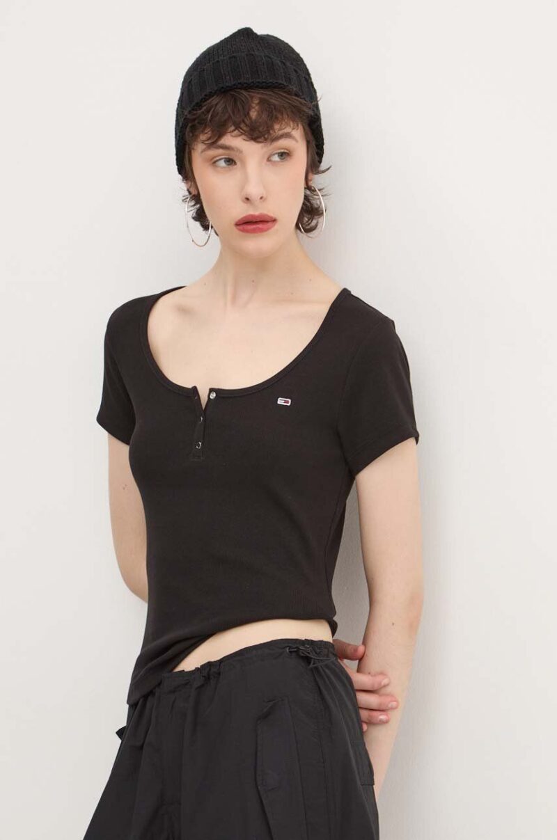 Tommy Jeans tricou culoarea negru