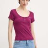 Tommy Jeans tricou culoarea violet