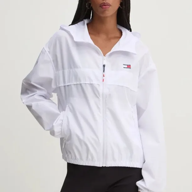 Tommy Jeans windbreaker culoarea alb