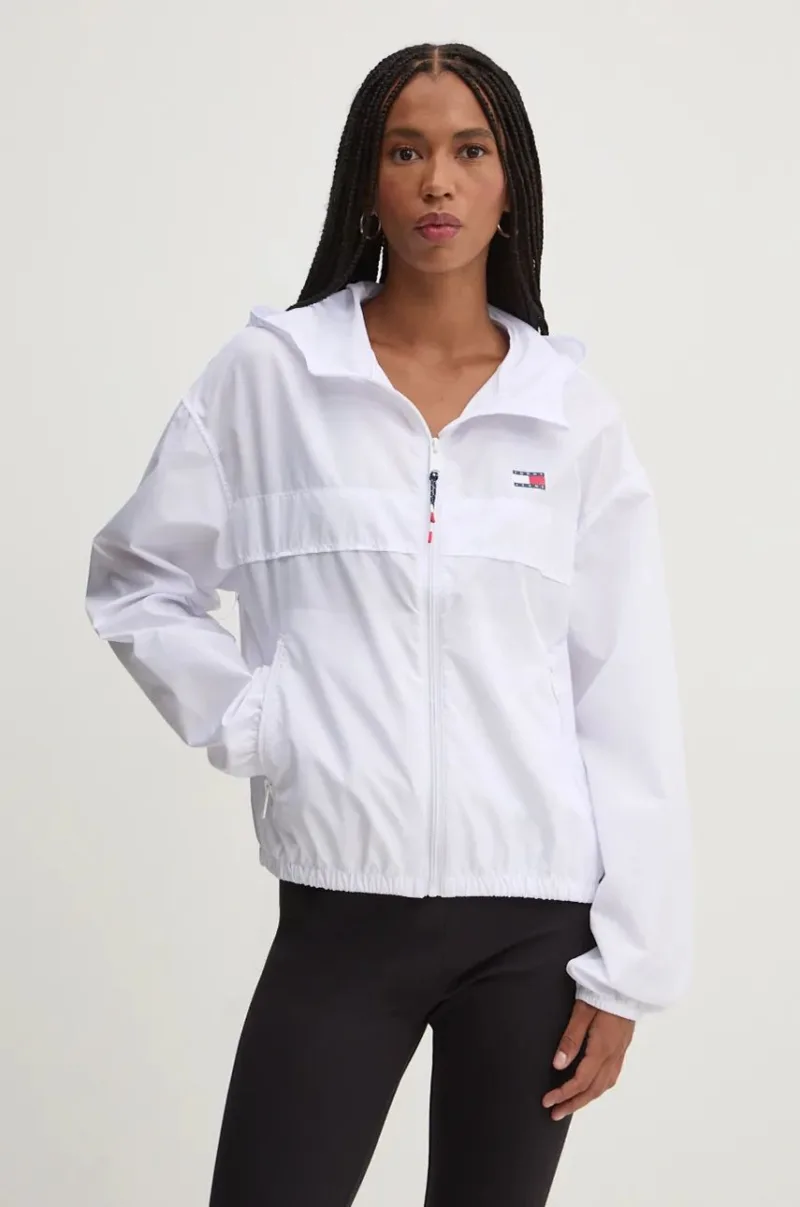 Tommy Jeans windbreaker culoarea alb