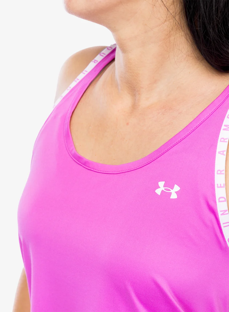 Original Top femei Under Armour Knockout Tank - vivid magenta/white