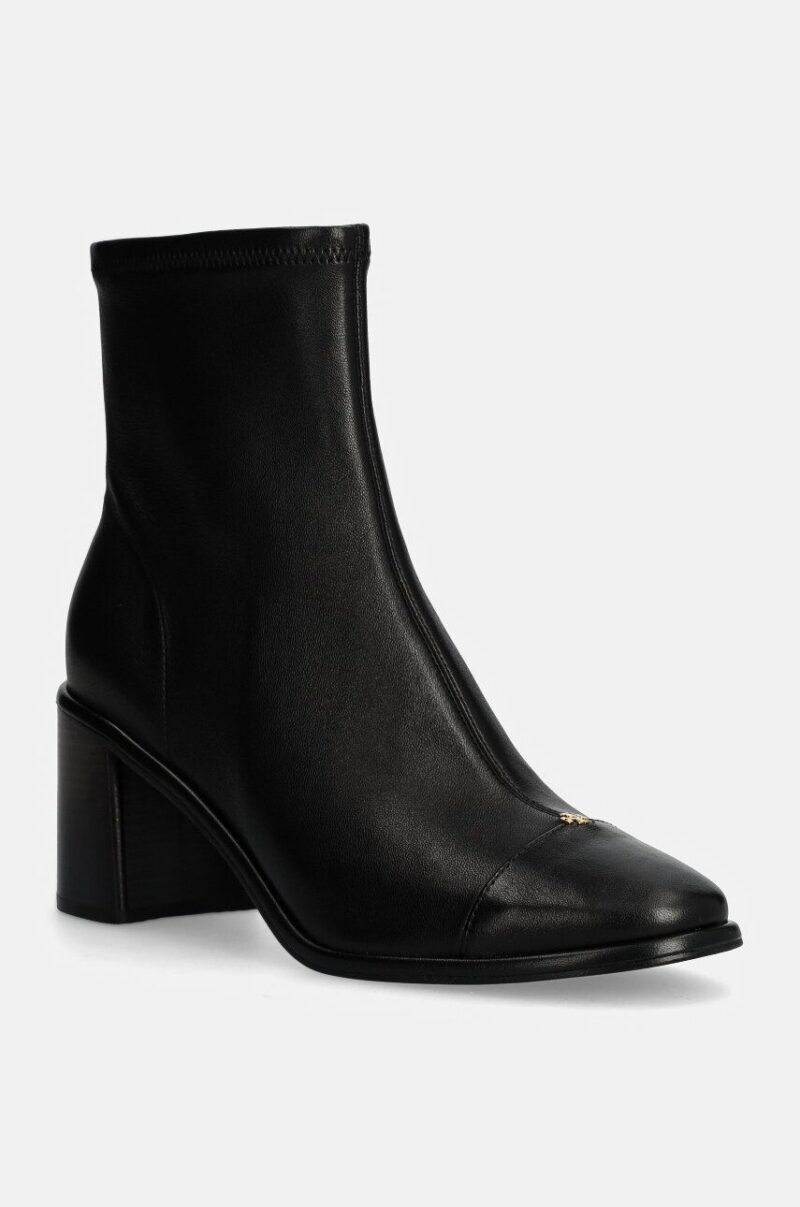 Tory Burch cizme de piele Cap-Toe Heel Ankle Boot femei