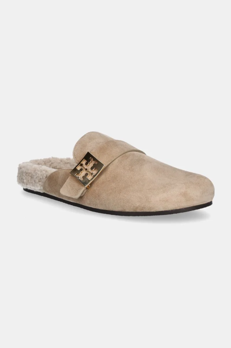 Tory Burch papuci din piele Mellow Shearling Mule femei