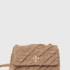 Tory Burch poseta Kira Draped Raffia Small culoarea bej