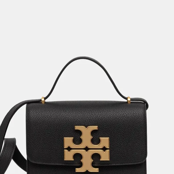 Tory Burch poseta de piele Eleanor culoarea negru