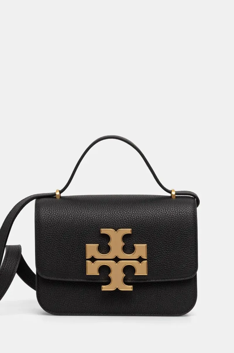 Tory Burch poseta de piele Eleanor culoarea negru