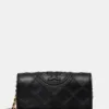 Tory Burch poseta de piele Fleming culoarea negru