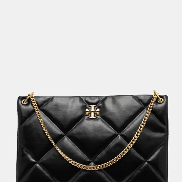 Tory Burch poseta de piele Kira Diamond culoarea negru