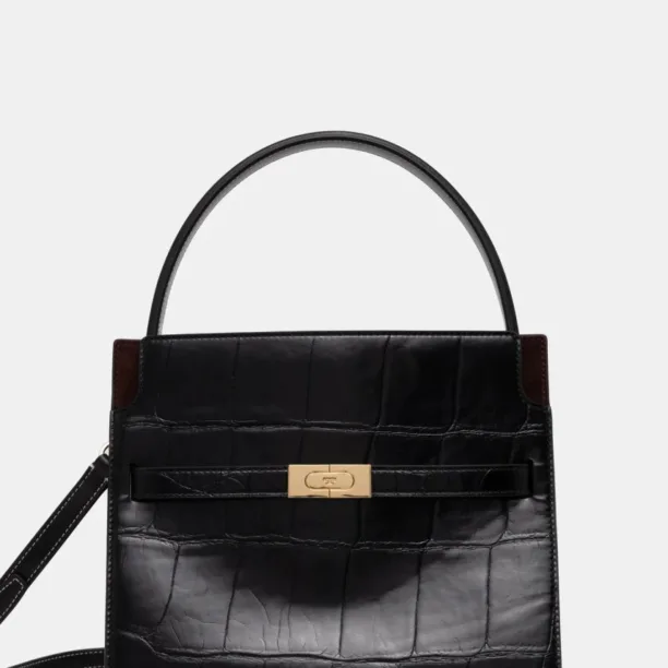 Tory Burch poseta de piele Lee Radziwill culoarea negru