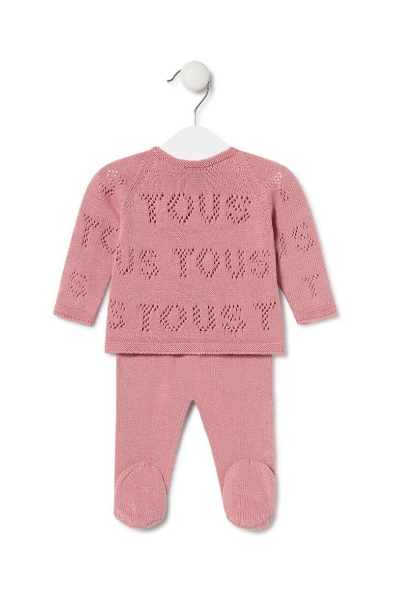 Tous set de bumbac pentru bebelusi Tricot culoarea roz