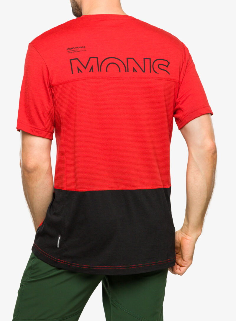 Tricou MTB Mons Royale Tarn Merino Shift T-Shirt - retro red/black preţ