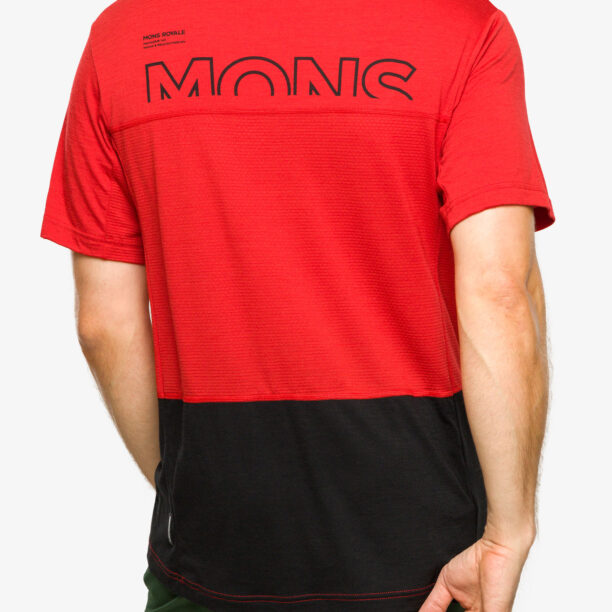 Original Tricou MTB Mons Royale Tarn Merino Shift T-Shirt - retro red/black