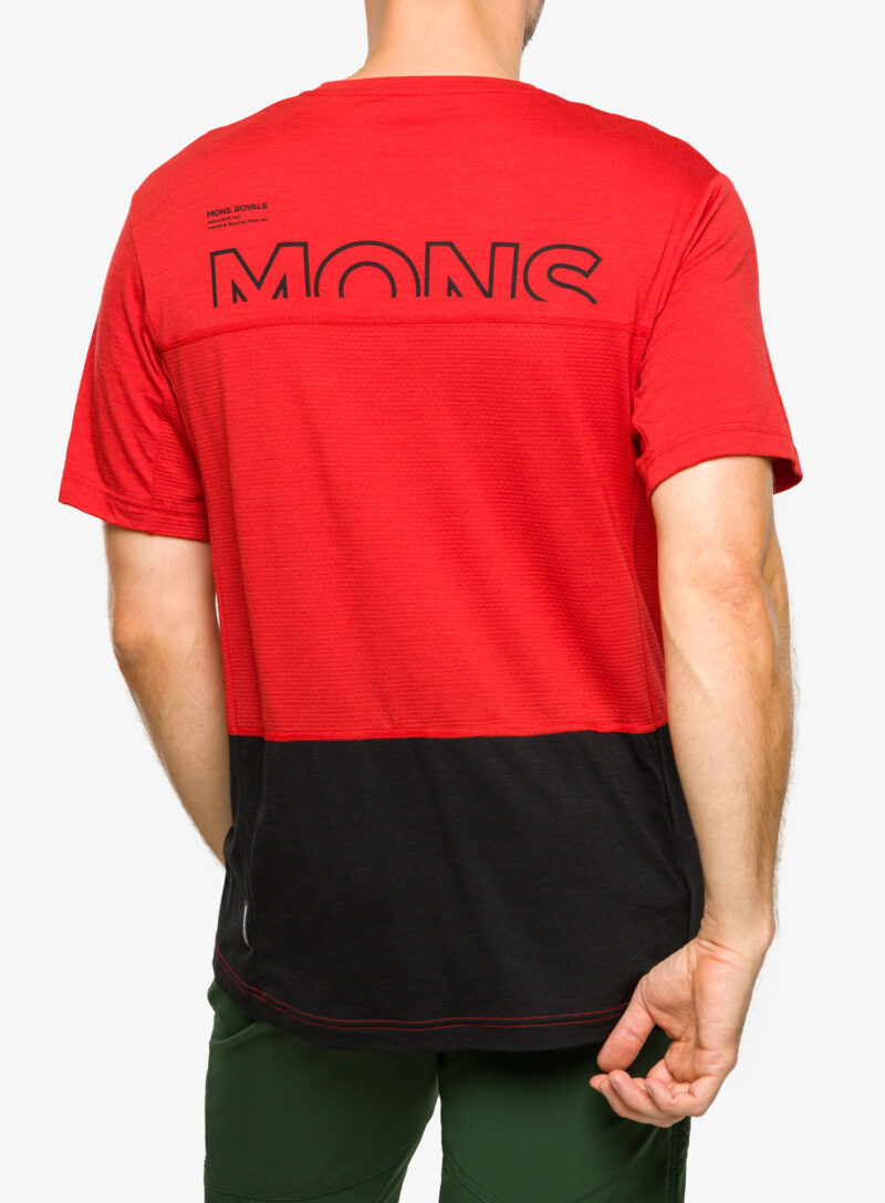 Original Tricou MTB Mons Royale Tarn Merino Shift T-Shirt - retro red/black