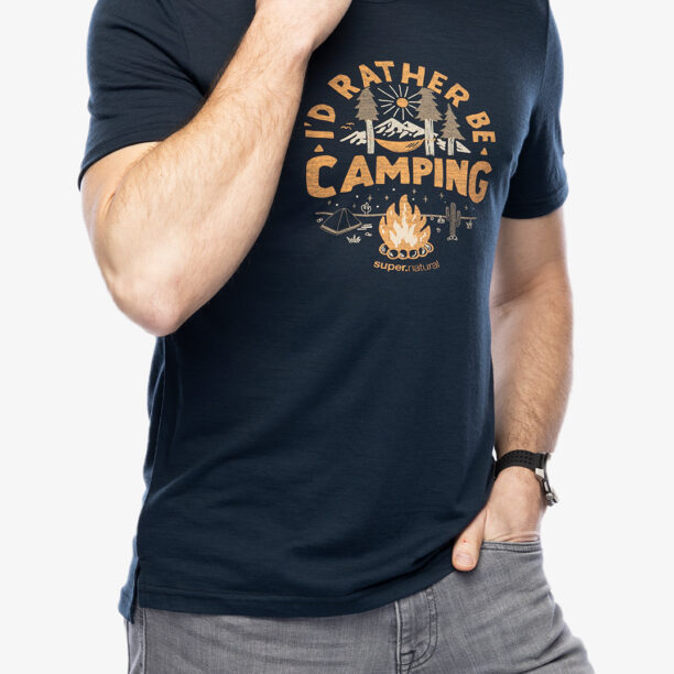 Original Tricou Super.natural No Glamping Tee - blueberry/various