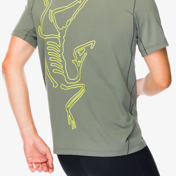 Preţ Tricou alergare Arcteryx Cormac ArcBird Logo SS - forage heather II