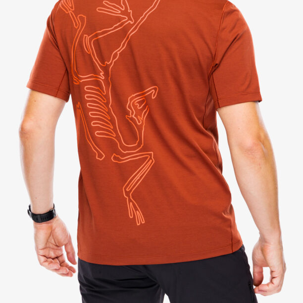 Tricou alergare Arcteryx Cormac ArcBird Logo SS - sequoia heather/solaris preţ