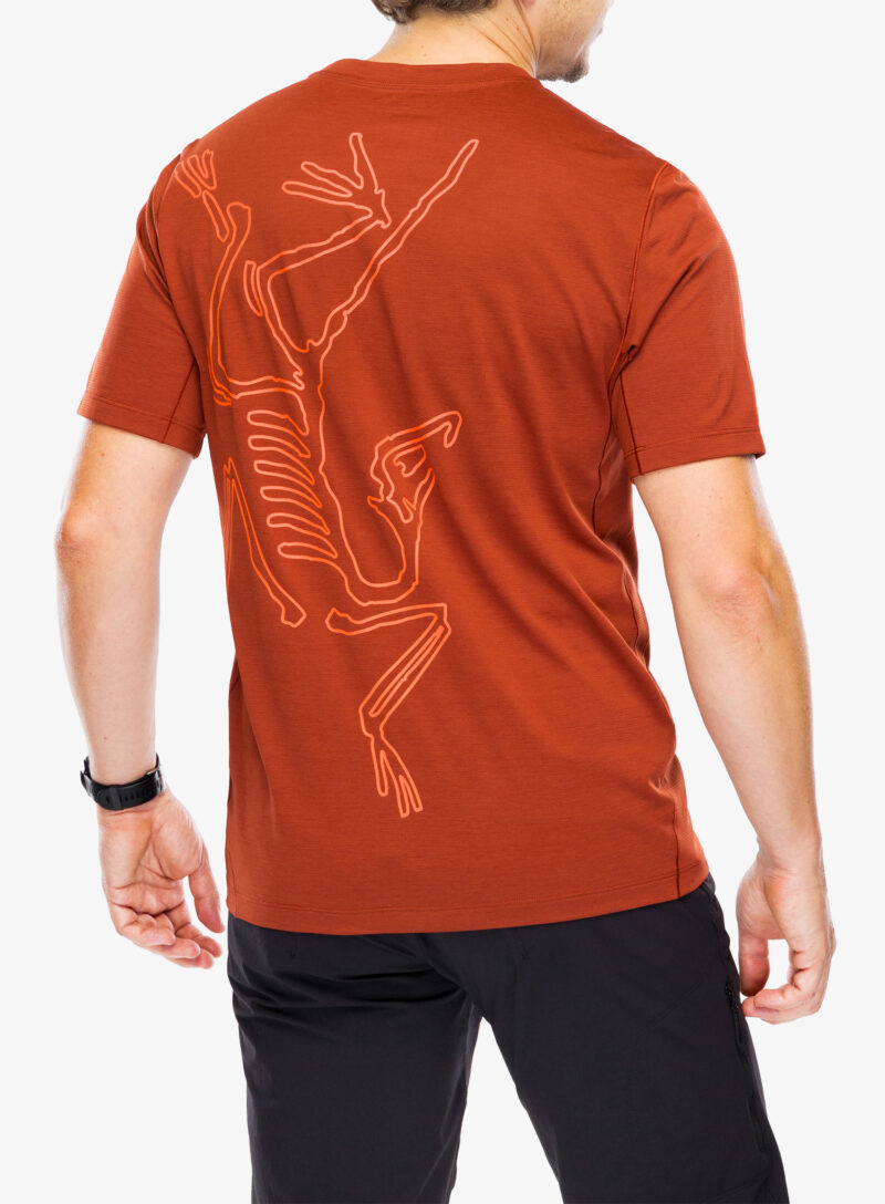 Tricou alergare Arcteryx Cormac ArcBird Logo SS - sequoia heather/solaris preţ