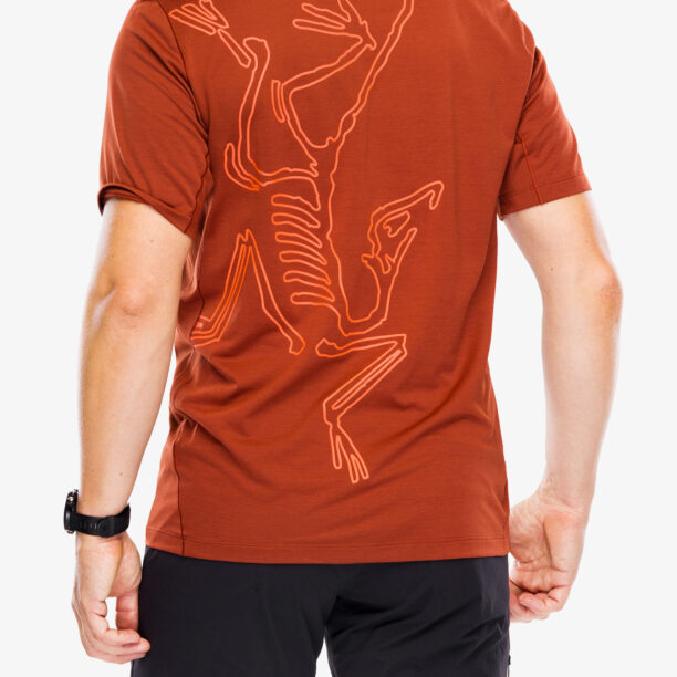 Preţ Tricou alergare Arcteryx Cormac ArcBird Logo SS - sequoia heather/solaris