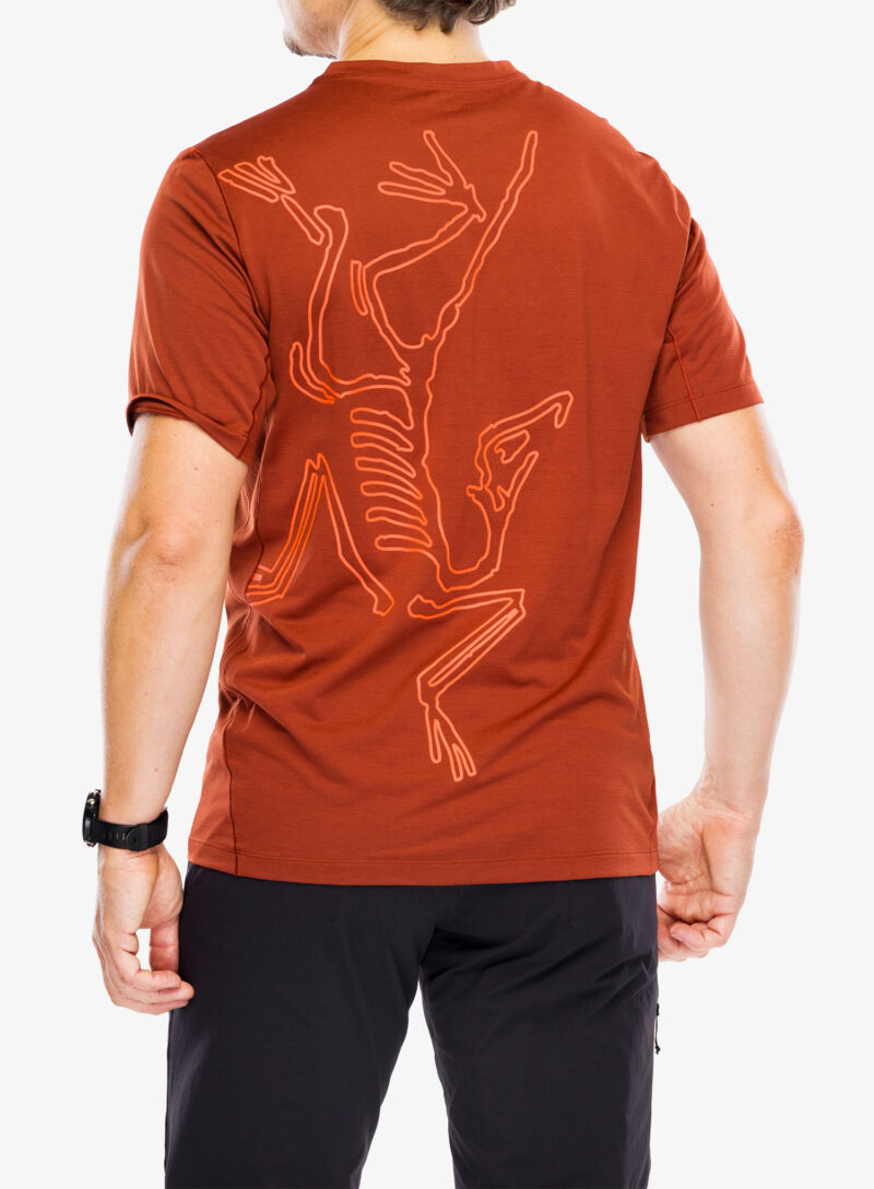 Preţ Tricou alergare Arcteryx Cormac ArcBird Logo SS - sequoia heather/solaris