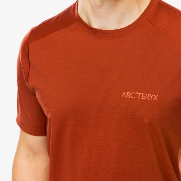 Original Tricou alergare Arcteryx Cormac ArcBird Logo SS - sequoia heather/solaris