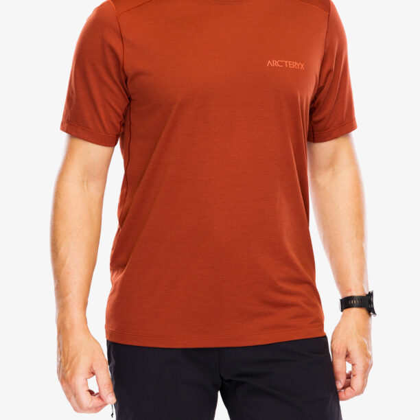 Tricou alergare Arcteryx Cormac ArcBird Logo SS - sequoia heather/solaris