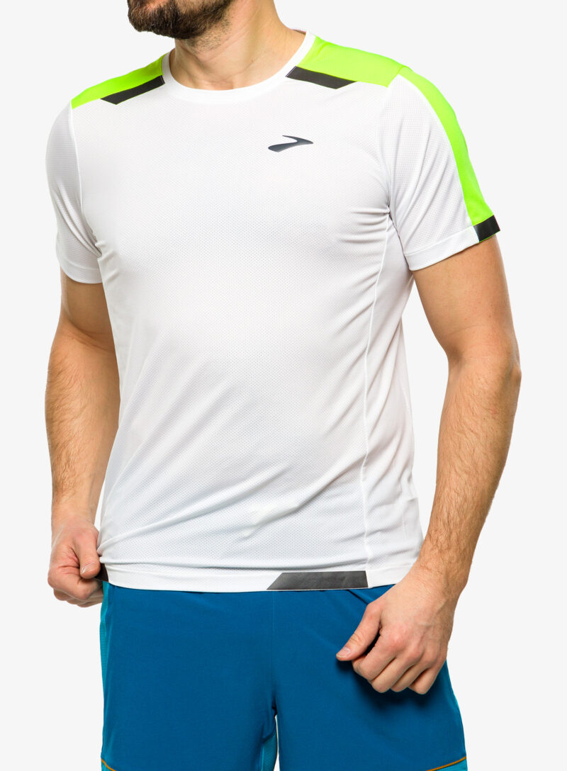 Tricou alergare Brooks Run Visible Short Sleeve - white/asphalt/nightlife