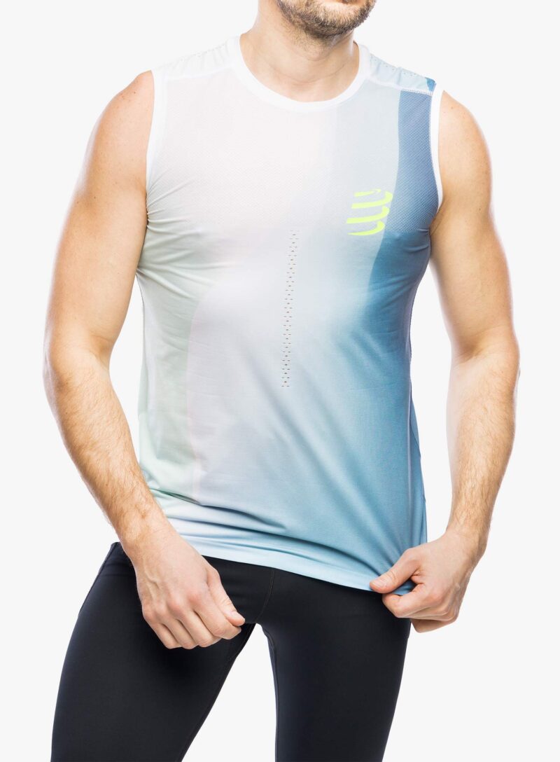 Tricou alergare Compressport Performance Tank - niagara blue