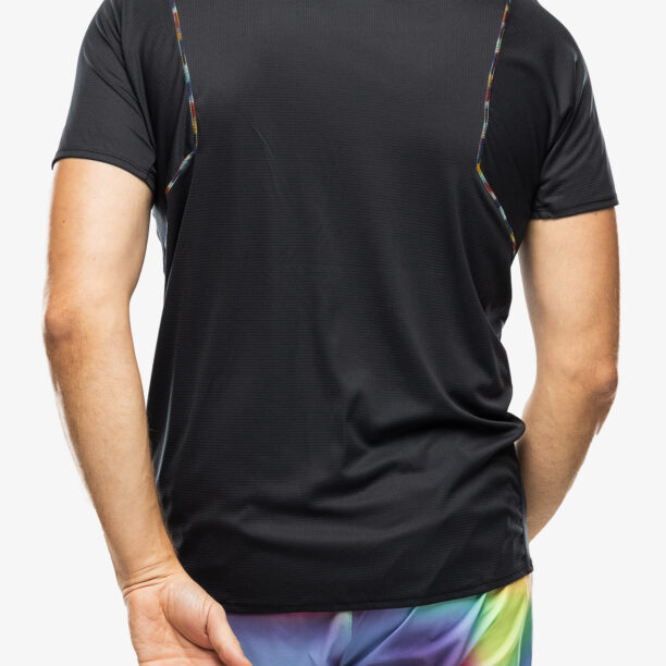 Tricou alergare Hoka Glide Short Sleeve - black/multi preţ