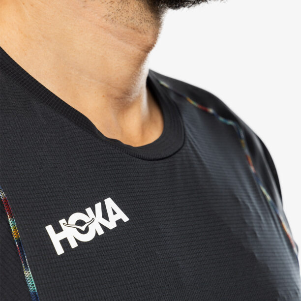 Original Tricou alergare Hoka Glide Short Sleeve - black/multi