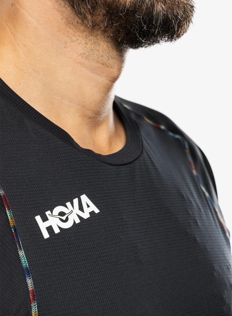 Original Tricou alergare Hoka Glide Short Sleeve - black/multi