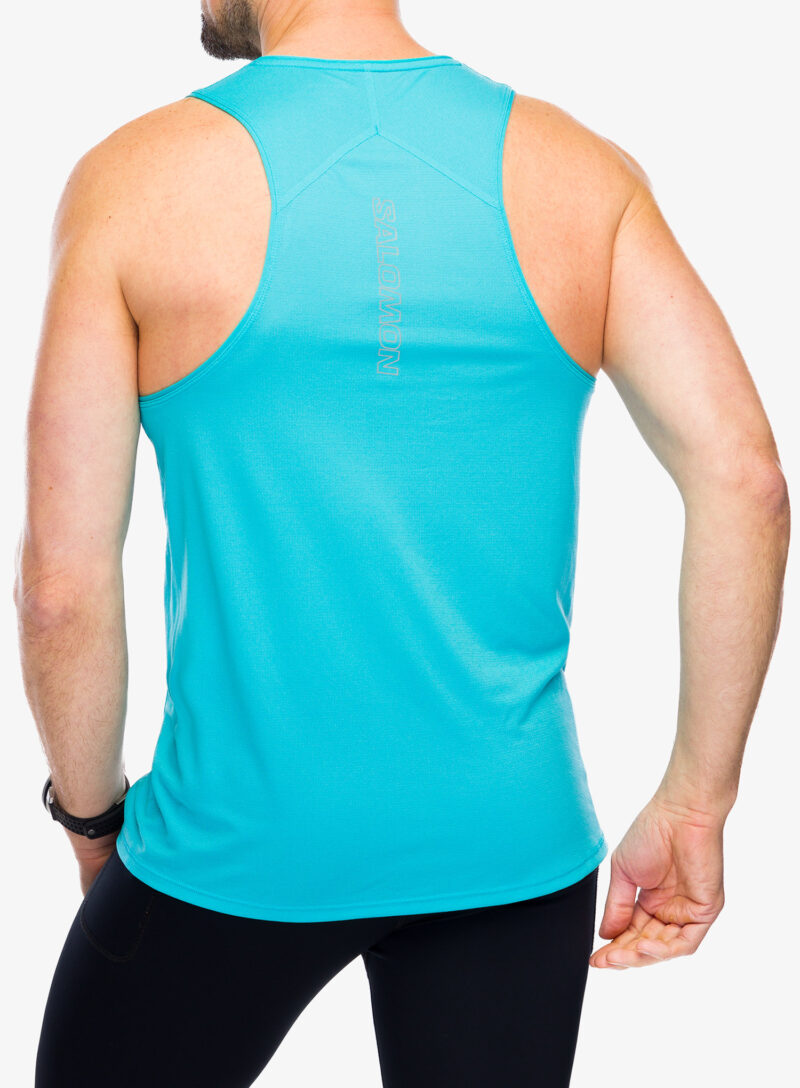 Tricou alergare Salomon Sense Aero Singlet - peacock blue preţ