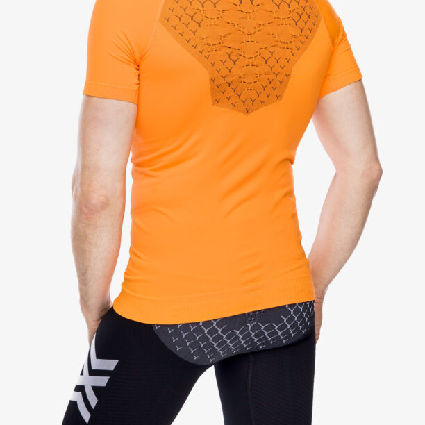 Tricou alergare X-Bionic Twyce Run Shirt S/S - blazing orange/arctic white preţ