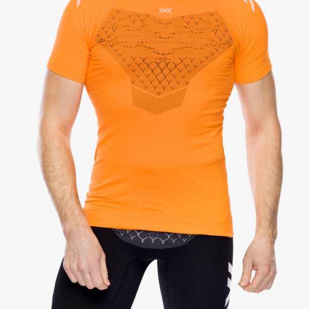 Tricou alergare X-Bionic Twyce Run Shirt S/S - blazing orange/arctic white