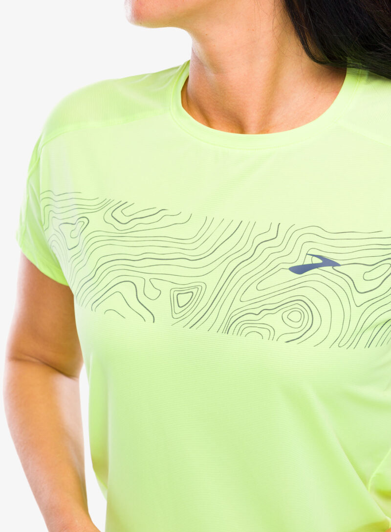 Original Tricou alergare femei Brooks Sprint Free Short Sleeve 2.0 - lime/elevate