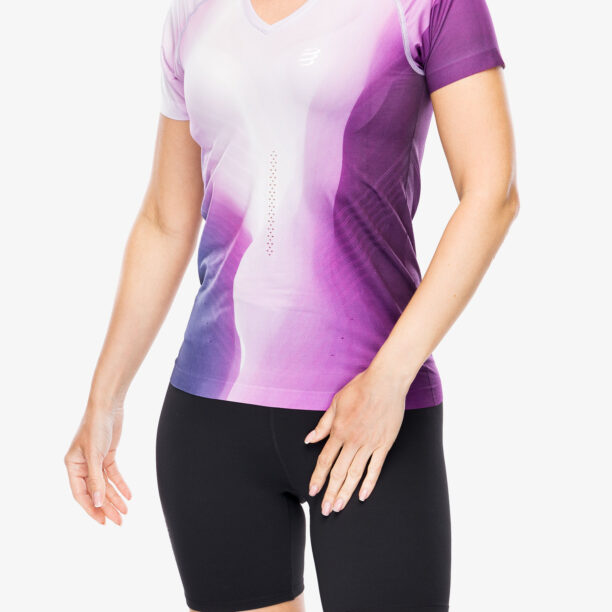 Cumpăra Tricou alergare femei Compressport Performance S/S T-Shirt - lilac