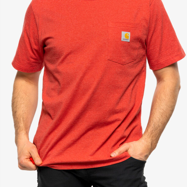 Cumpăra Tricou barbati Carhartt K87 Pocket S/S T-Shirt - fire red heather