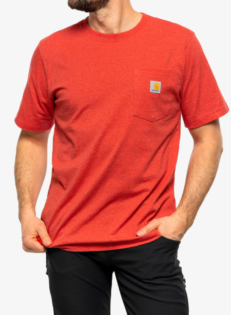 Cumpăra Tricou barbati Carhartt K87 Pocket S/S T-Shirt - fire red heather