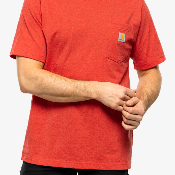 Tricou barbati Carhartt K87 Pocket S/S T-Shirt - fire red heather