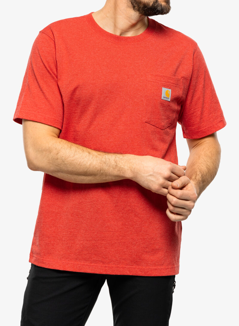 Tricou barbati Carhartt K87 Pocket S/S T-Shirt - fire red heather