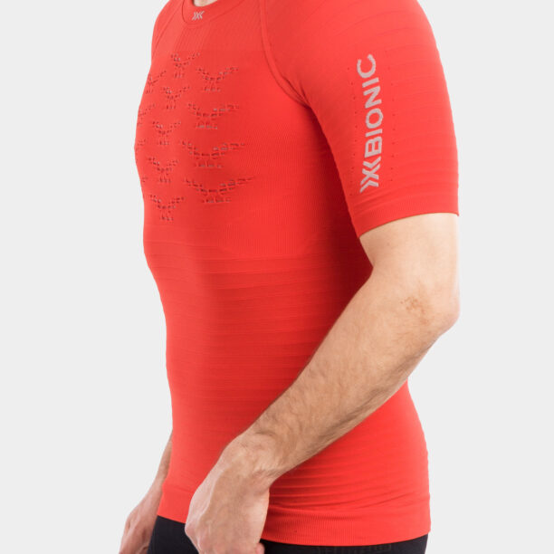 Original Tricou barbati X-Bionic Effektor 4.0 Run - sunset orange/pearl grey