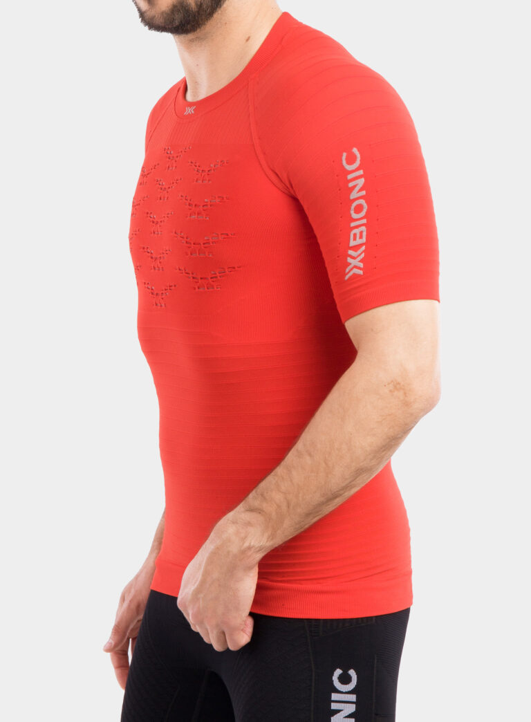 Original Tricou barbati X-Bionic Effektor 4.0 Run - sunset orange/pearl grey