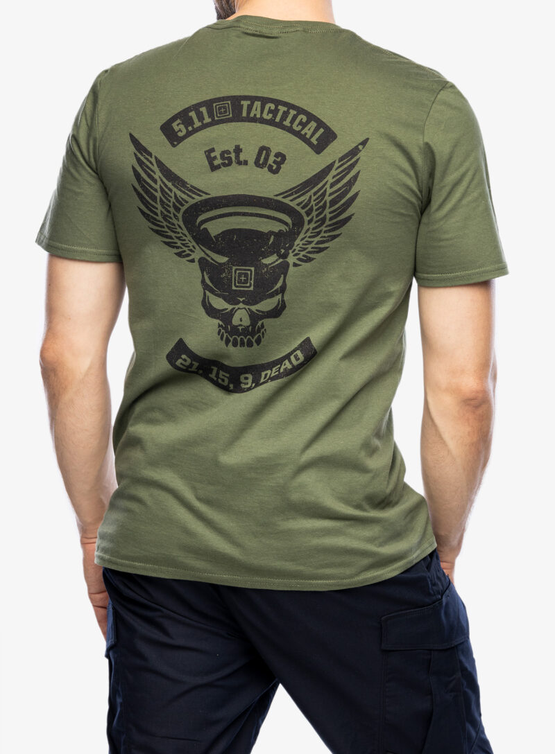 Tricou bumbac 5.11 Emea Kettle Skull S/S Tee - military green preţ