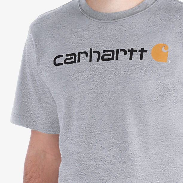 Tricou bumbac Carhartt Core Logo T-Shirt S/S - heather grey preţ