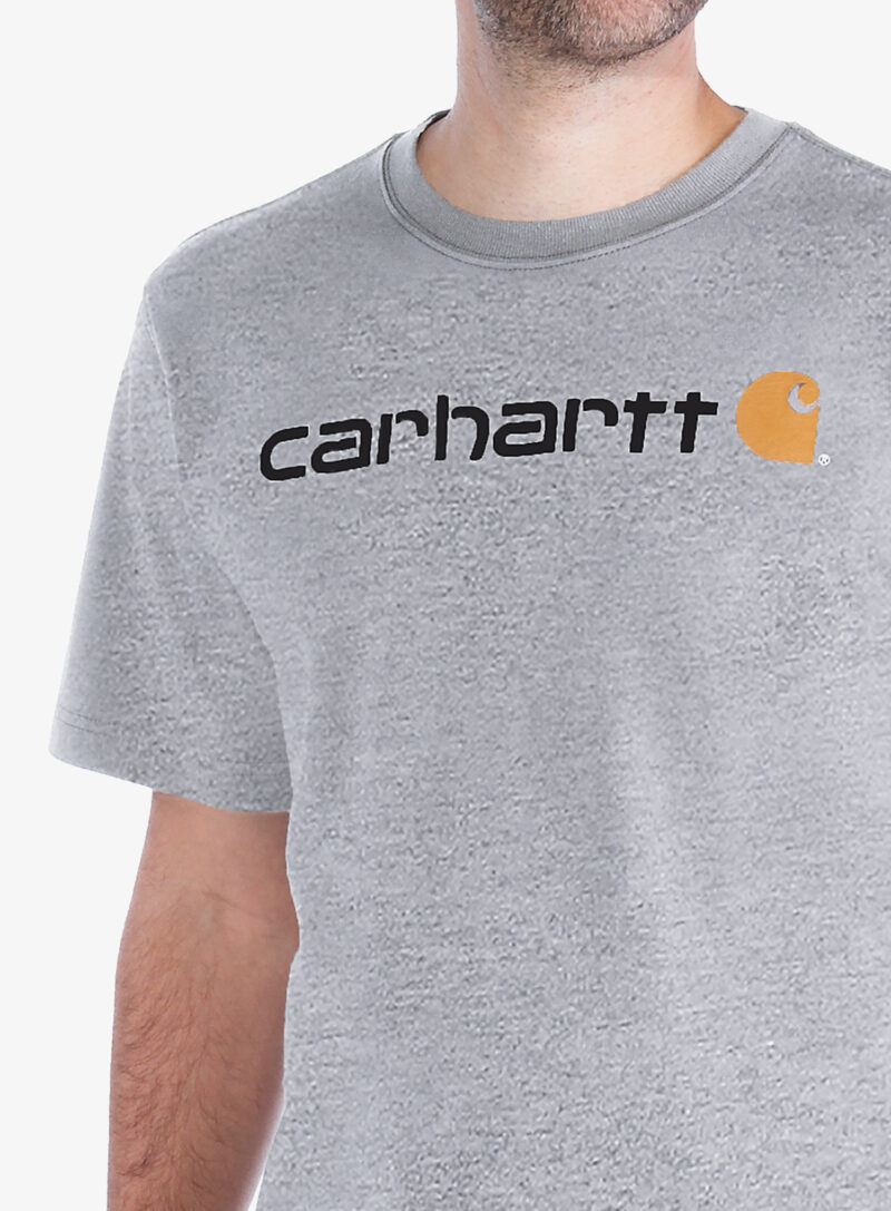 Tricou bumbac Carhartt Core Logo T-Shirt S/S - heather grey preţ