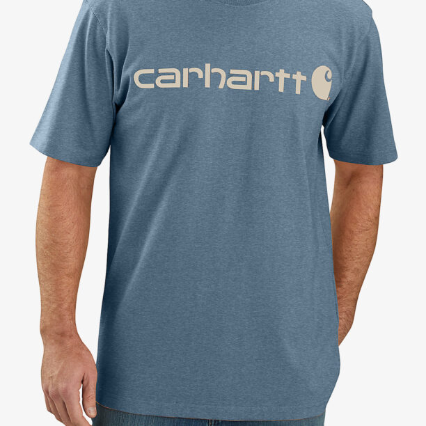 Tricou bumbac Carhartt Core Logo T-Shirt S/S - thundercloud heather