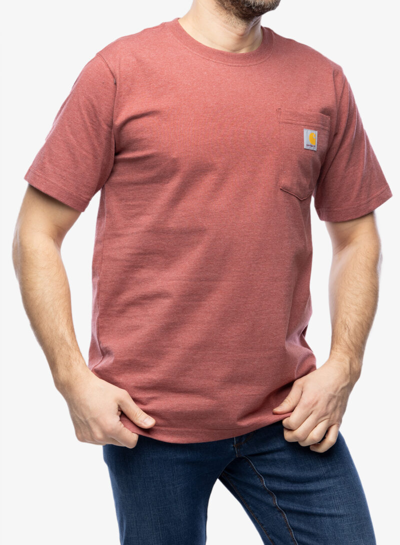 Tricou bumbac Carhartt K87 Pocket S/S T-Shirt - apple butter heather